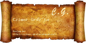 Czimer Gréta névjegykártya